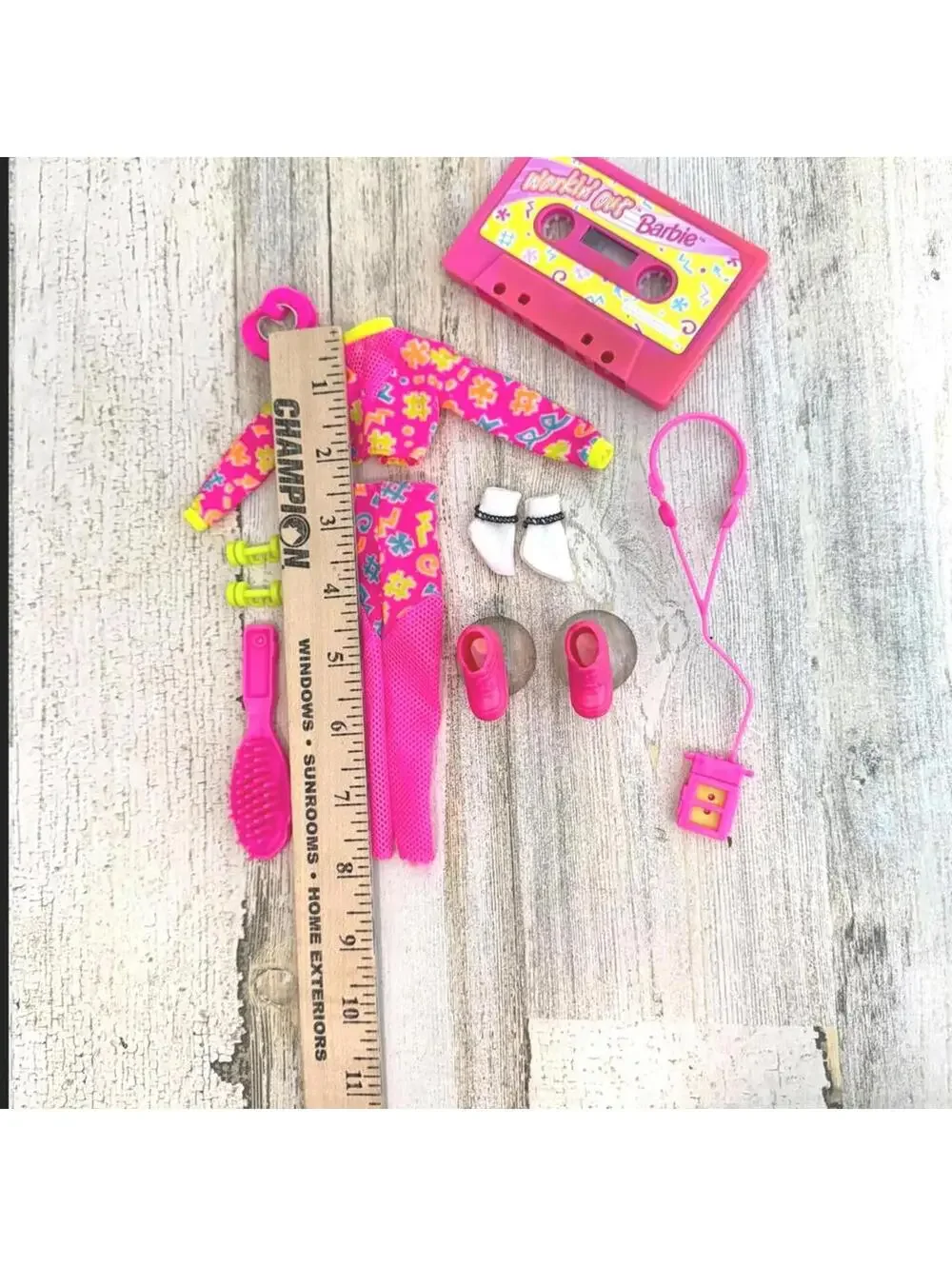 SING Vintage 1980s Working Out Barbie With Outfit Accessories Cassette Dumbbells